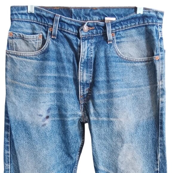 34x30 Men's Jeans Vintage Levis 505 Distressed 1990's Denim trashed Grunge Fade - Picture 2 of 7